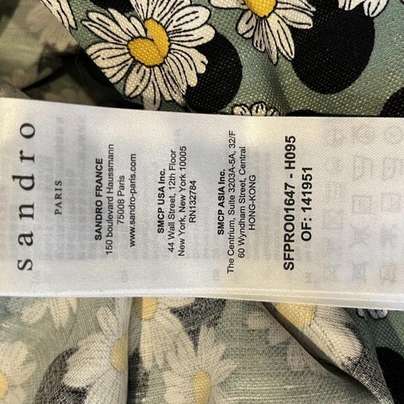 SANDRO NWOT FLORAL POLKA DOT DRESS - Picture 13 of 14